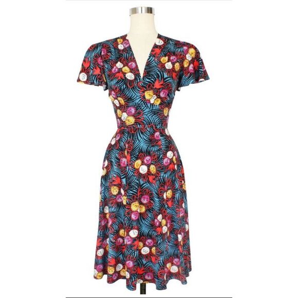 Trashy Diva Curious Corsage retro Ashley flutter sleeve dress - Picture 1 of 5